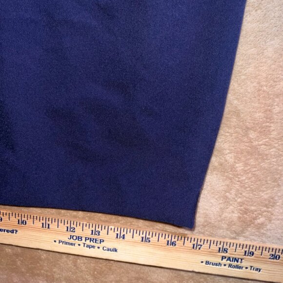 Liz Claiborne Career Women 4 Navy Belted Lady Liberty Pencil‎ Office Skirt (T) - Picture 4 of 7